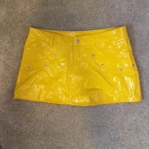 Burning Man/Festival Faux Leather Mini Skirt
